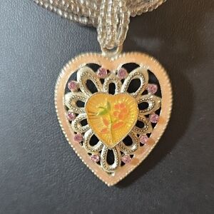 Vintage 1928 Elegant Heart Pendant Necklace